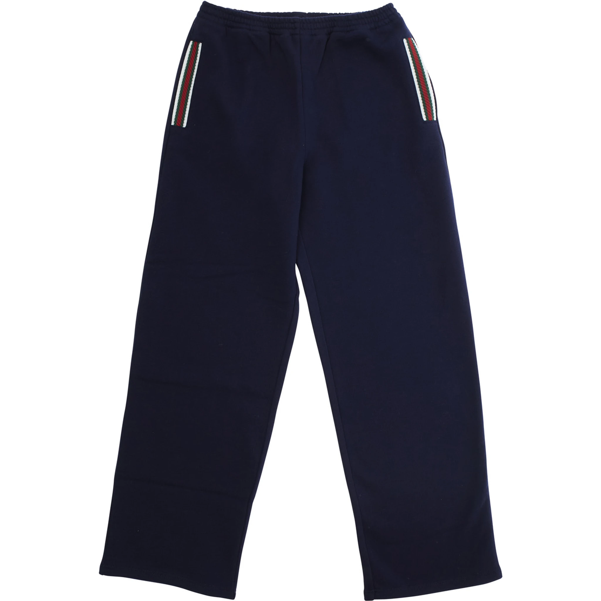 Blue Trousers with Web Pattern on Sides in Fabric Boy