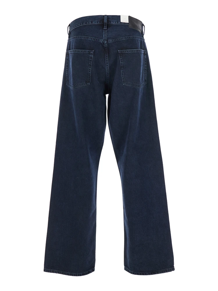 Blue Jeans with Belt Loops and Logo Patch on the Rear in Denim Man alternative
