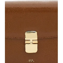 Grance Brown Small Crossbody Bag wirh Embossed Logo Lettering on the Front and Adjustable Shoulder Strap in Hammered Leather Woman