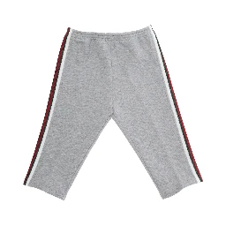 Grey Trousers with Web Pattern on Sides in Fabric Baby