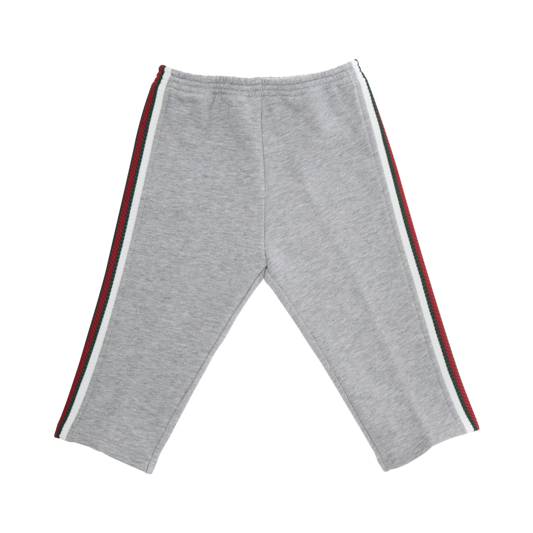 Grey Trousers with Web Pattern on Sides in Fabric Baby