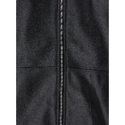 Black Jacket with Classic Collar and Dropped Shoulders in Leather Man