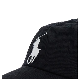 Black Baseball Cap with Maxi Pony on the Front and Numerical Detail on the Side in Cotton Boy