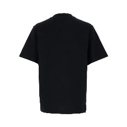 Black T-Shirt with Contrasting Equestrian Knight Print in Cotton Man