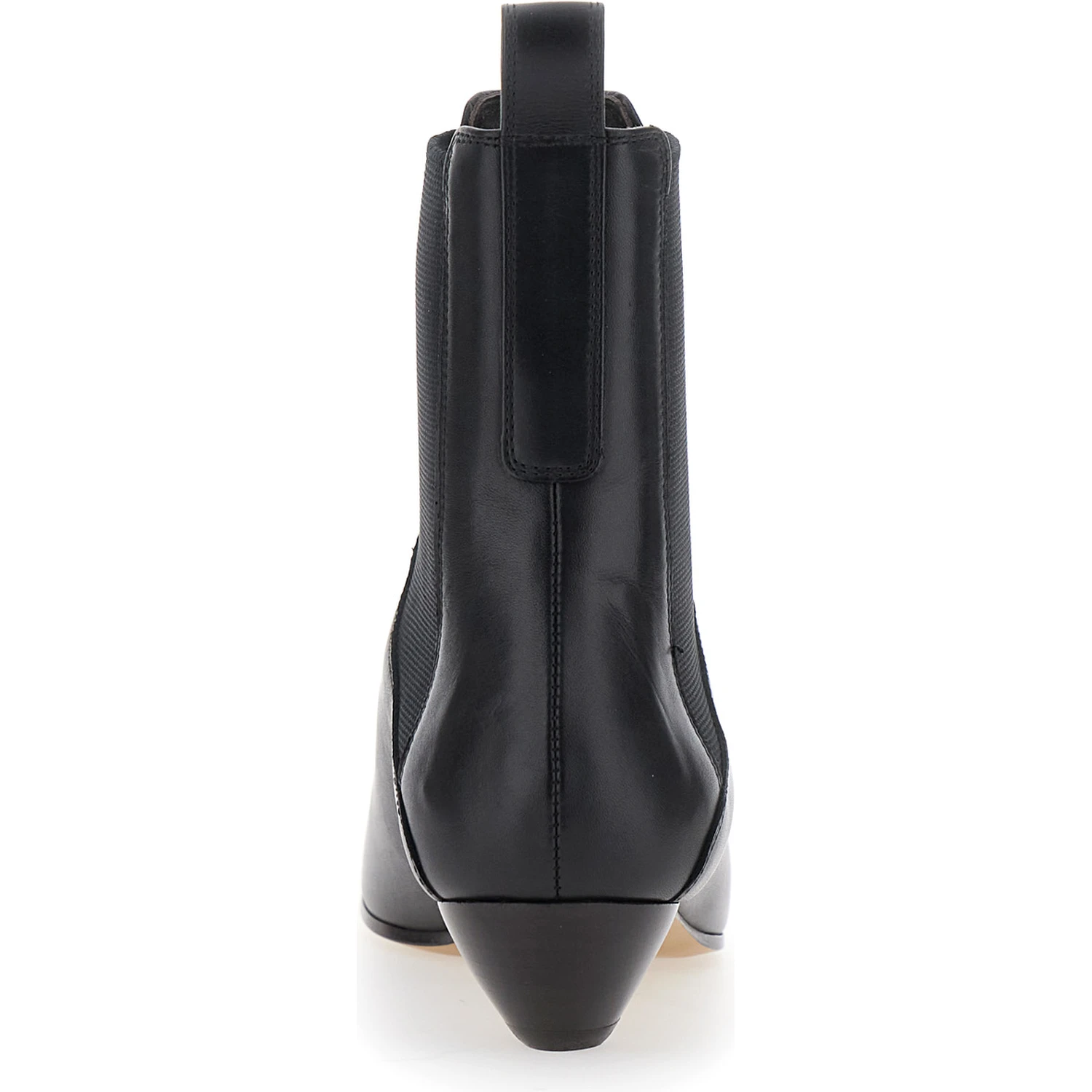 Allegra Chelsea Black Ankle Boots with Elastic Panels in Leather Woman