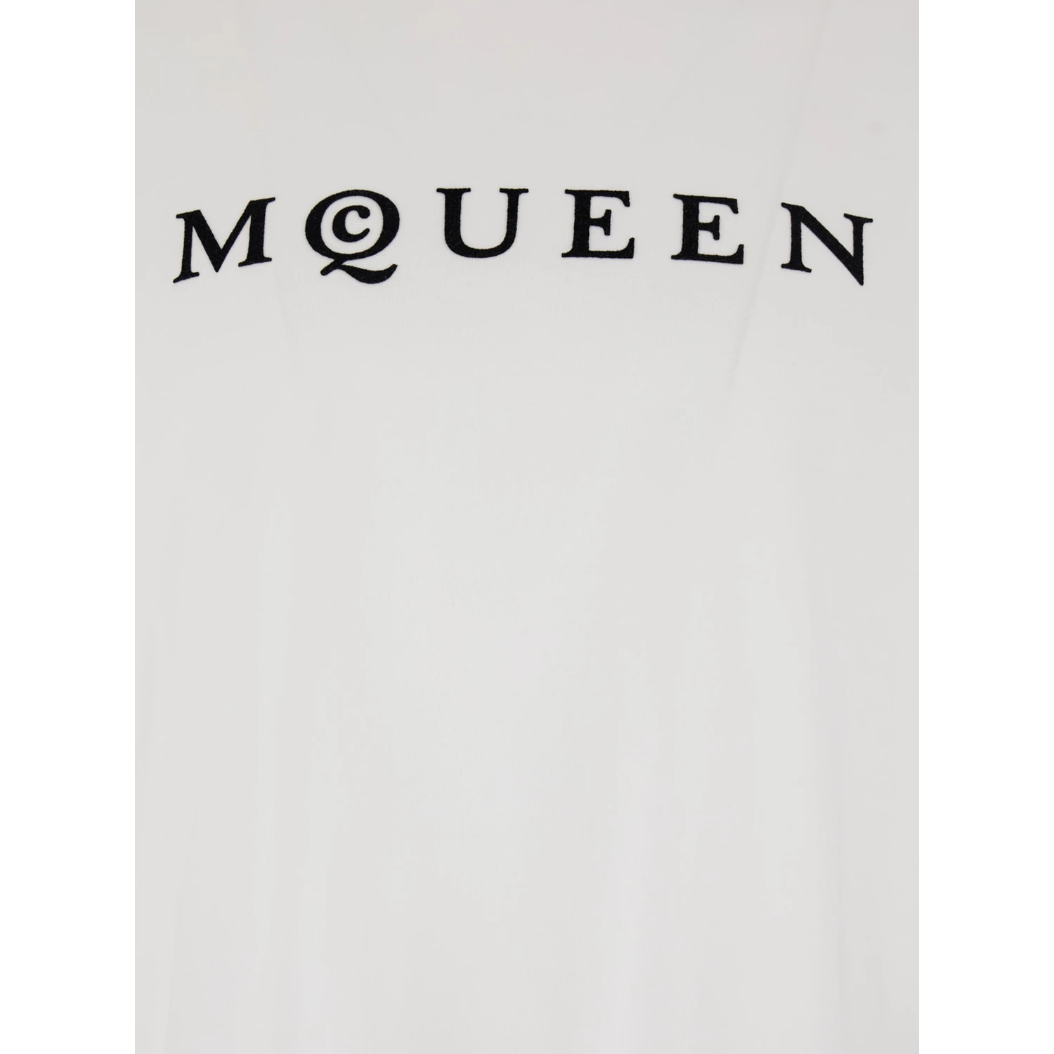 White Crewneck T-Shirt with Logo Lettering on the Front in Cotton Man