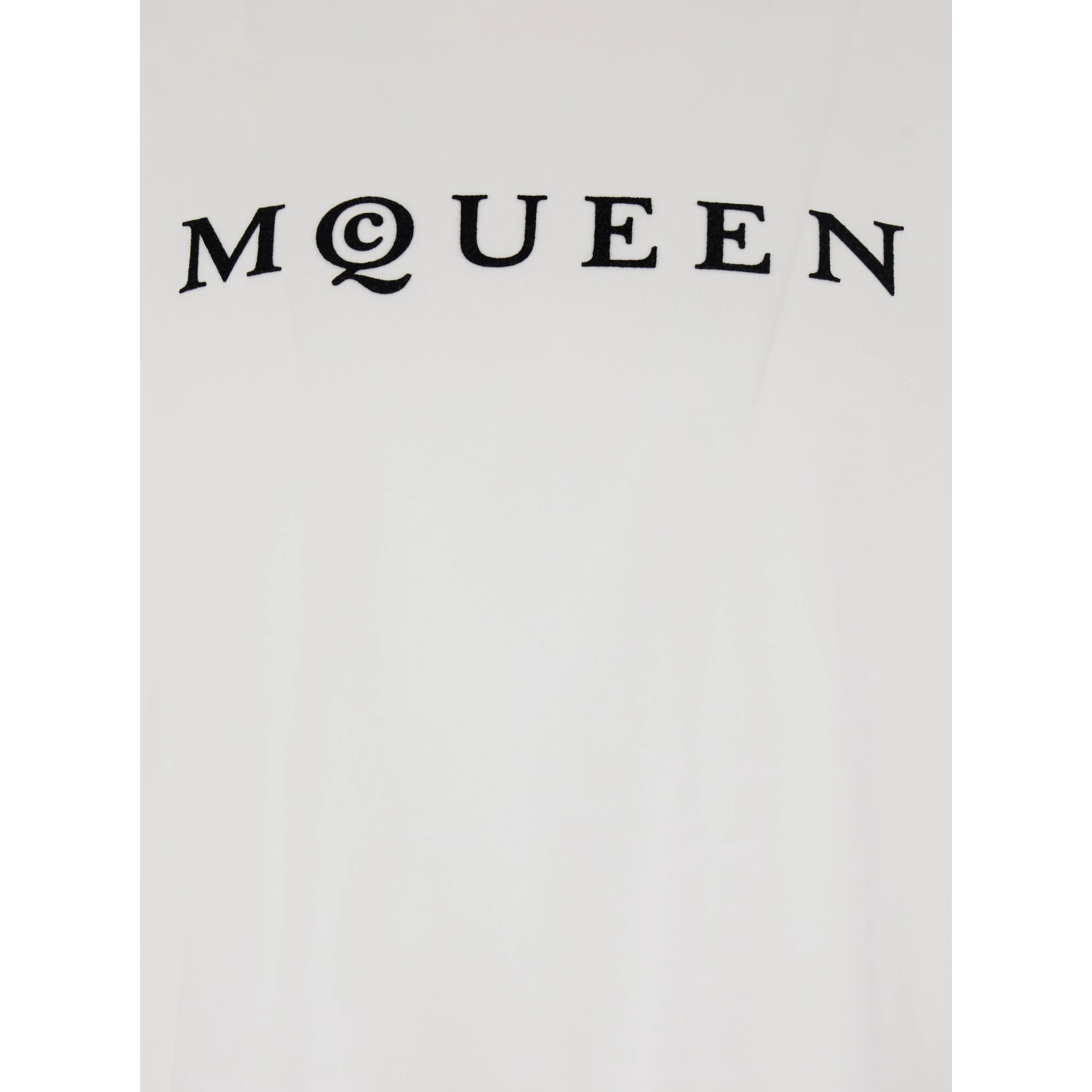 White Crewneck T-Shirt with Logo Lettering on the Front in Cotton Man