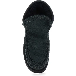 Black Ankle Boots with Braided Detail in Suede Woman