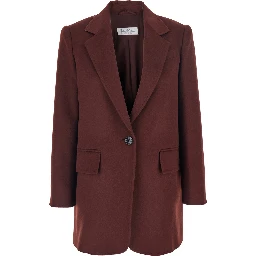 Ariccia Bordeaux Single-Breasted Jacket with Notched Revers in Wool Woman