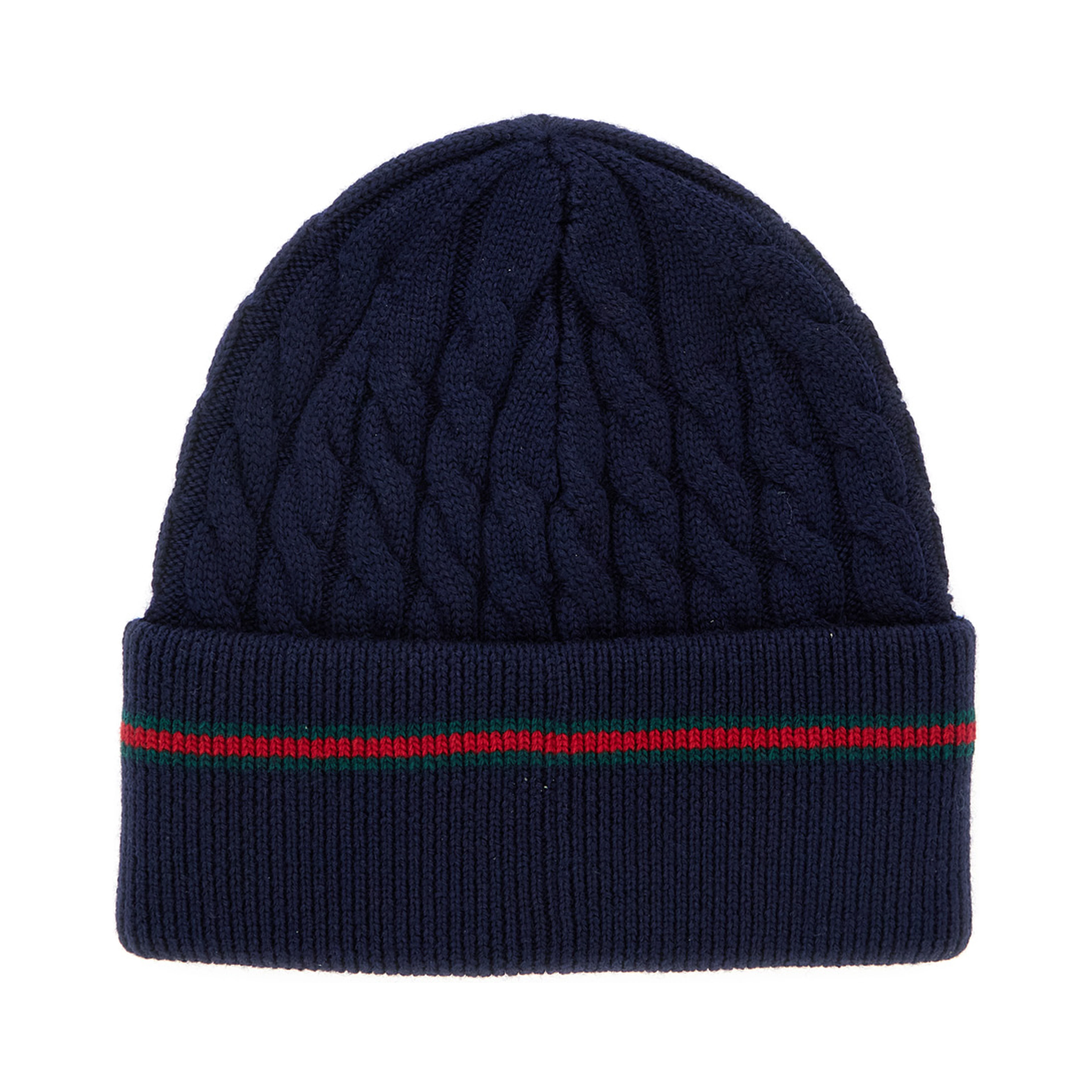 Blue Beanie with Web Detail and Tricot Knitting in Wool Boy