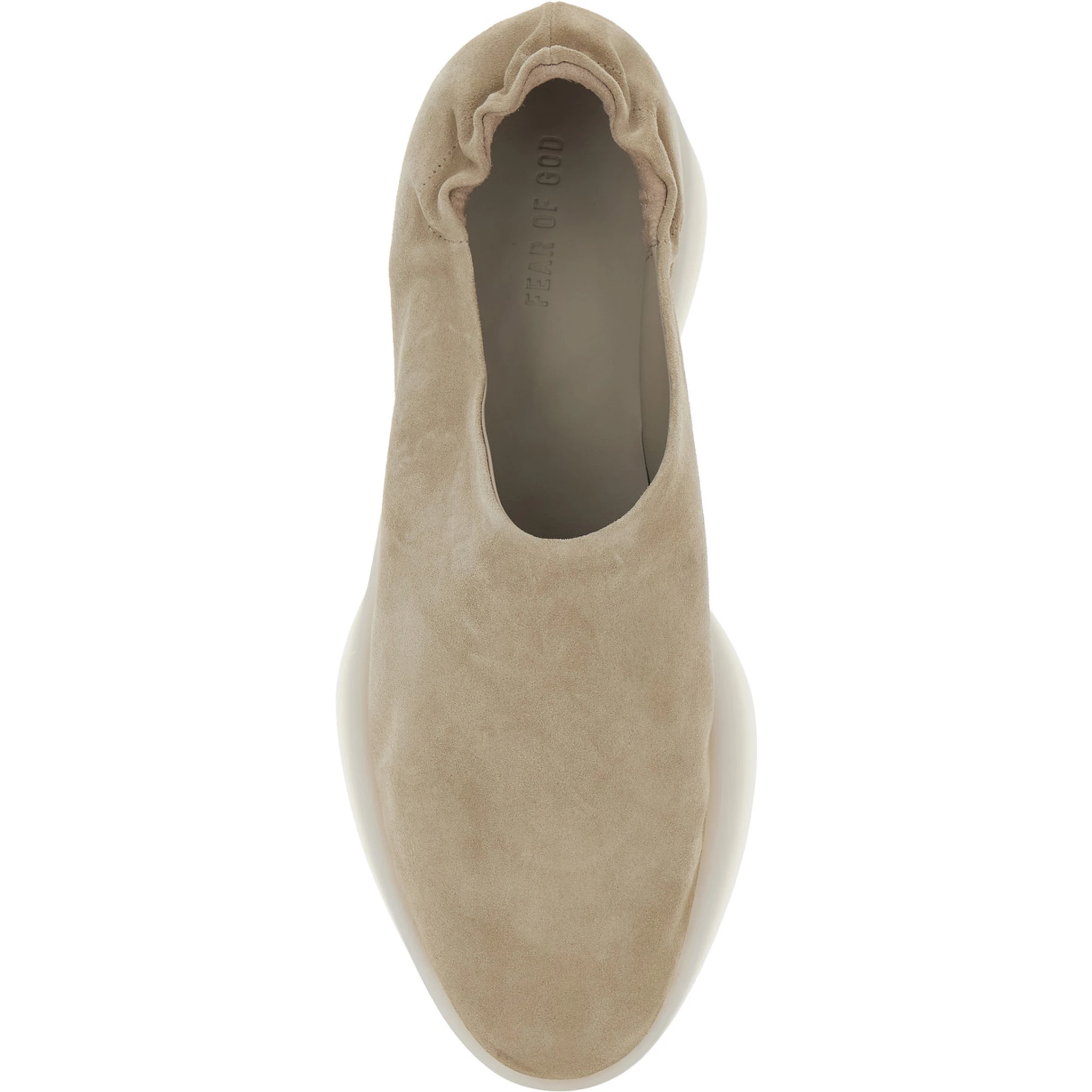 Beige Mules with Logo Patch on the Back and Elasticized Heel in Suede Man