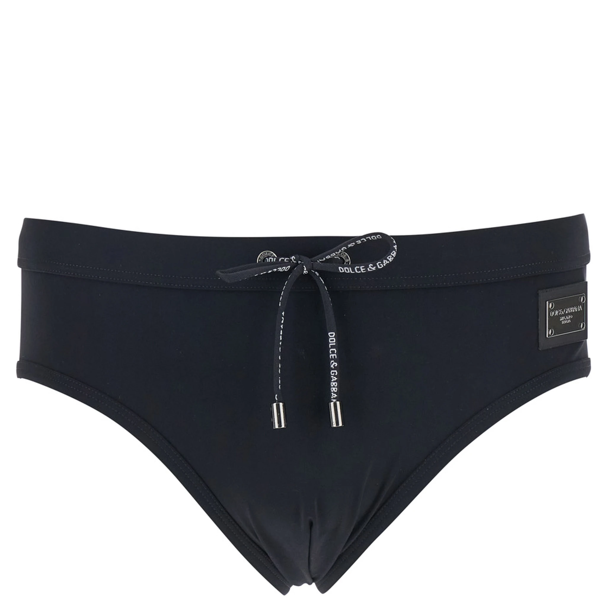 Black Swimwear with Logo Drawstring and Logo Tag in Tech Fabric Man