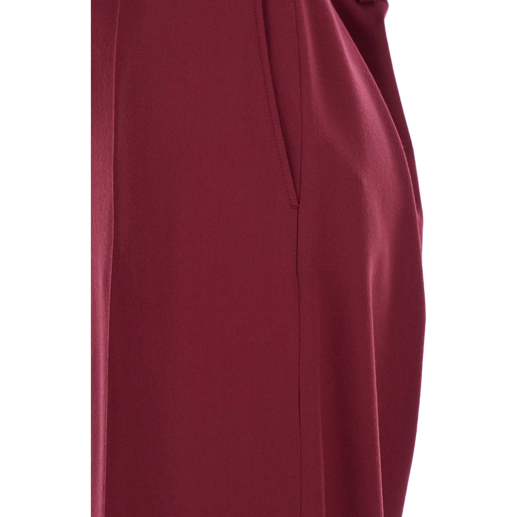 Bordeaux Pants with Concealed Closure on the Front in Wool Woman