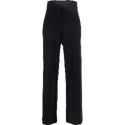 Black Pants with Drawstring Waist in Cashmere Woman