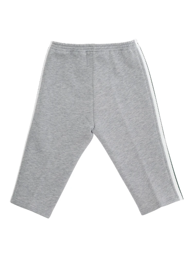 Grey Trousers with Web Pattern on Sides in Fabric Baby alternative