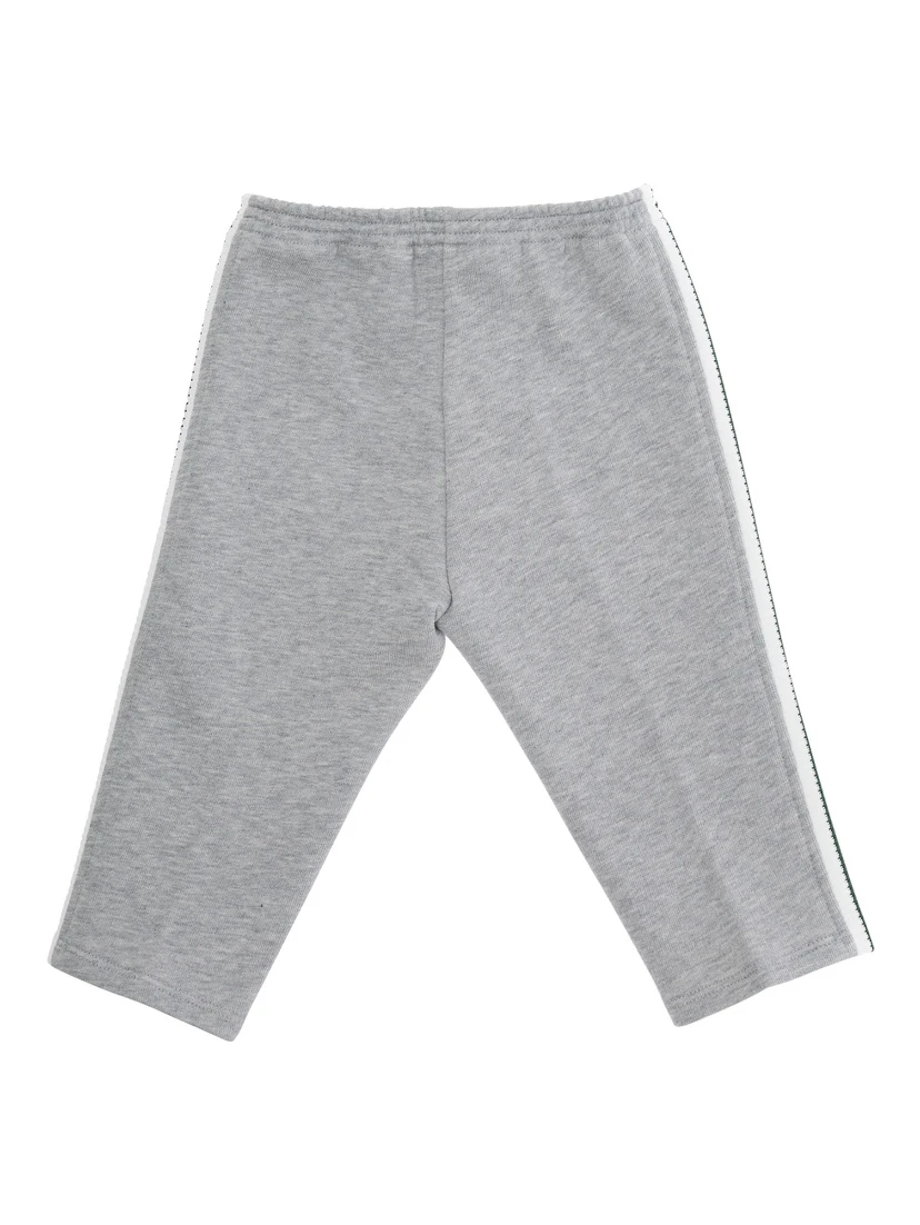 Grey Trousers with Web Pattern on Sides in Fabric Baby