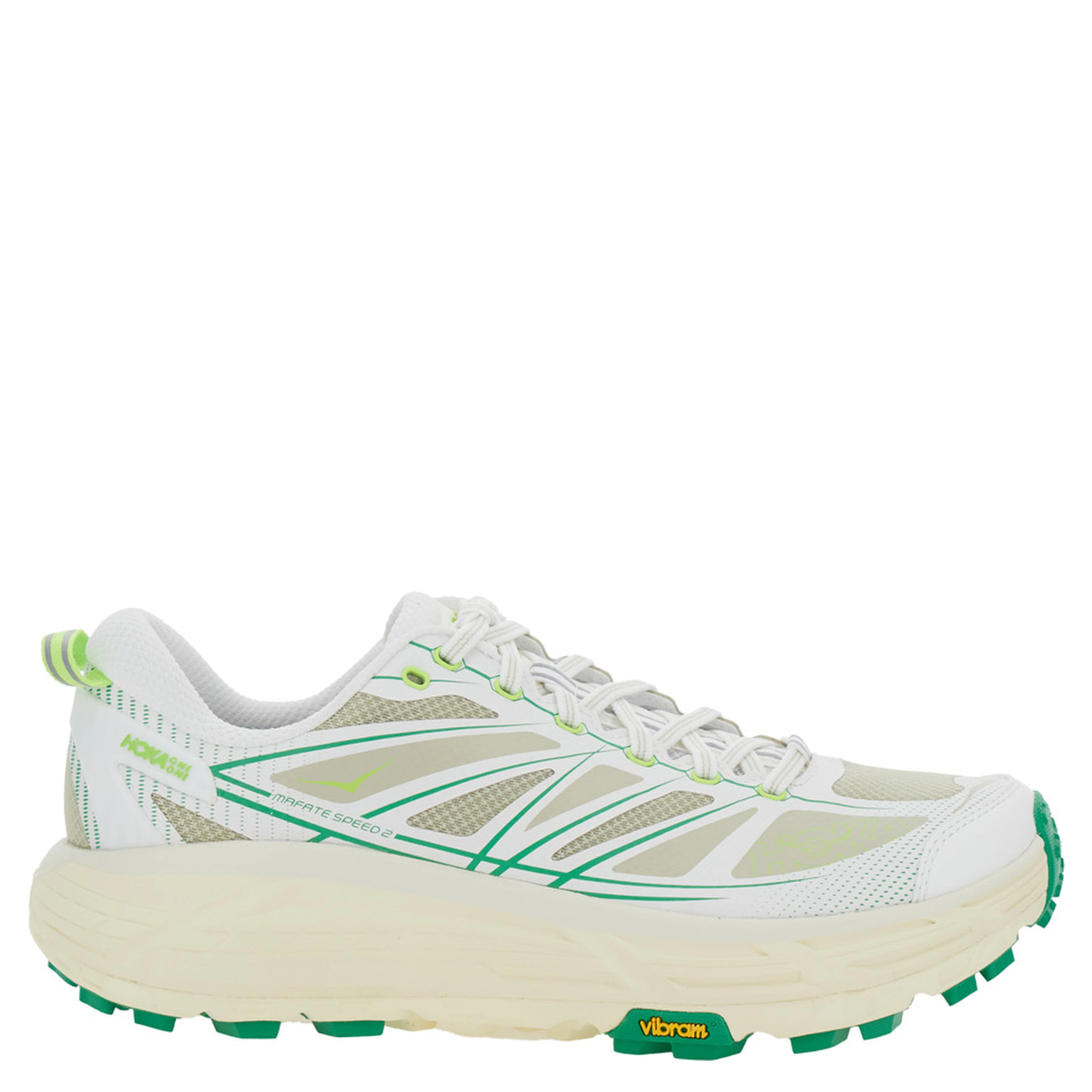 Mafate Speed 2 White Low Top Sneakers with Logo Patch on the Tongue and Contrasting Pull-Tab at the Heel in Tech Fabric Unisex