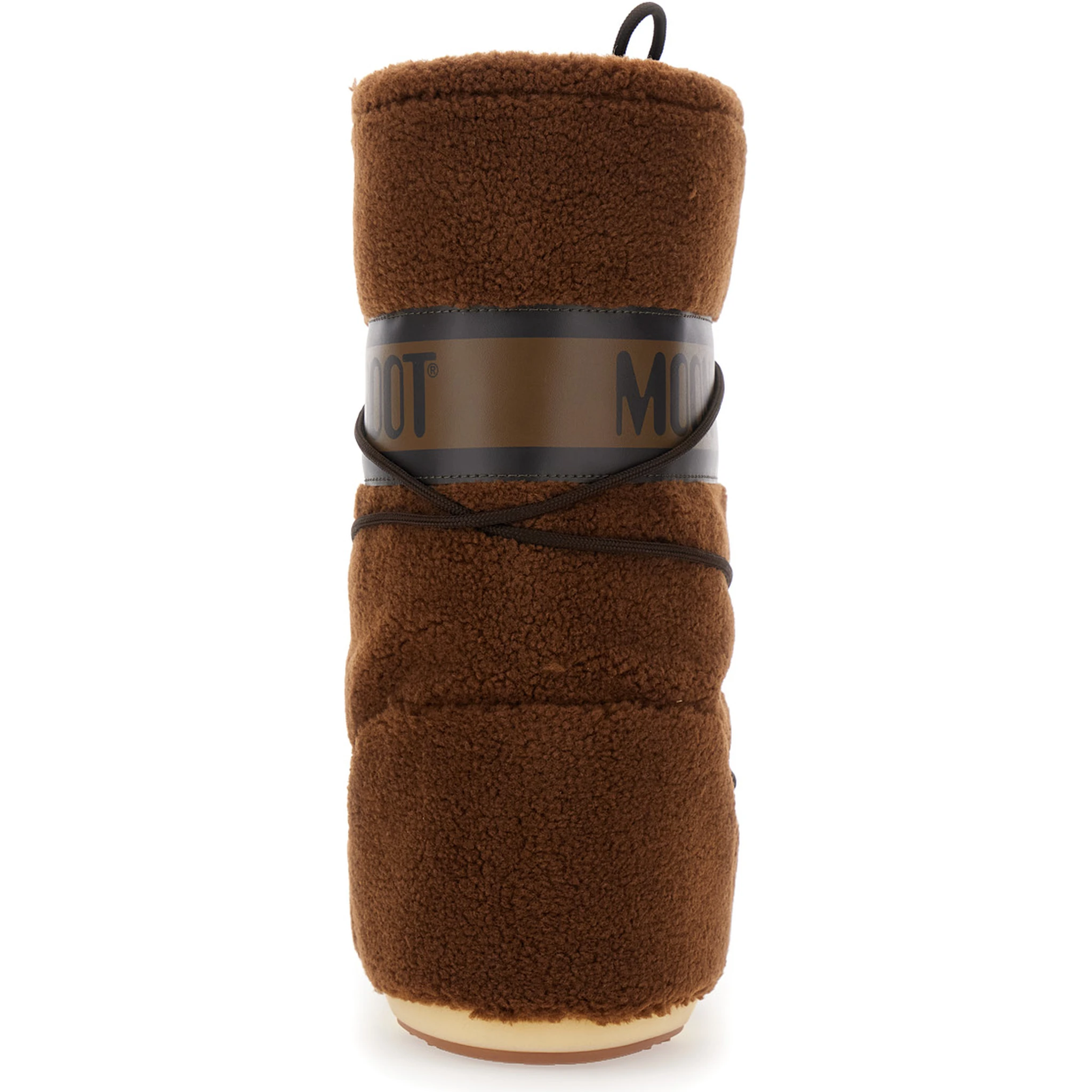 Icon Brown Snow Boots with Maxi Logo Print on the Side in Fleece Woman