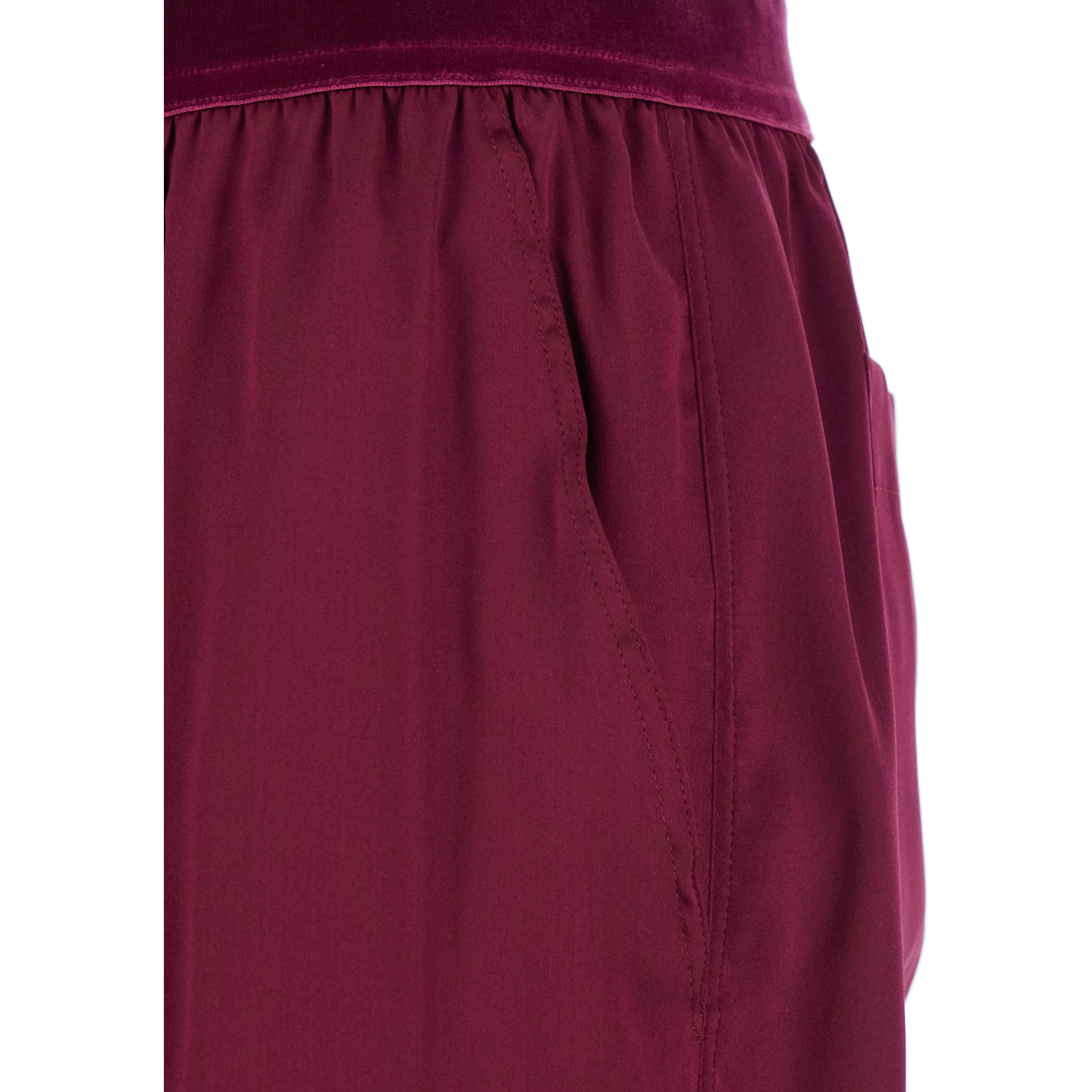 Fuchsia Pants with Elastic Waist with Logo Lettering in Silk Stretch Woman
