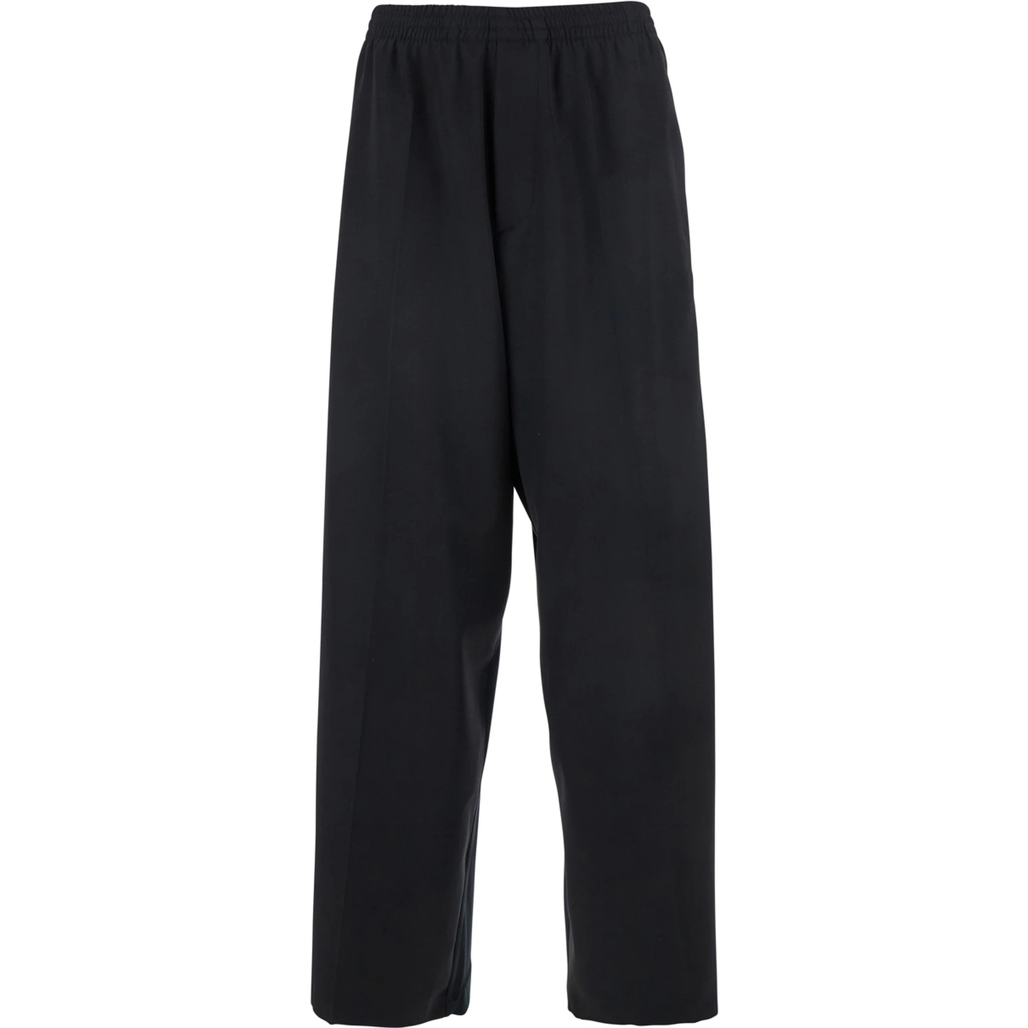 بنطال أسود رجالي من الصوف بخصر مطاطي