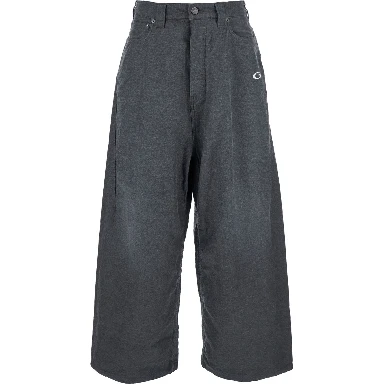 Grey Oversize Pants with Logo Detail on the Front and Logo Patch on the Rear in Cotton Man
