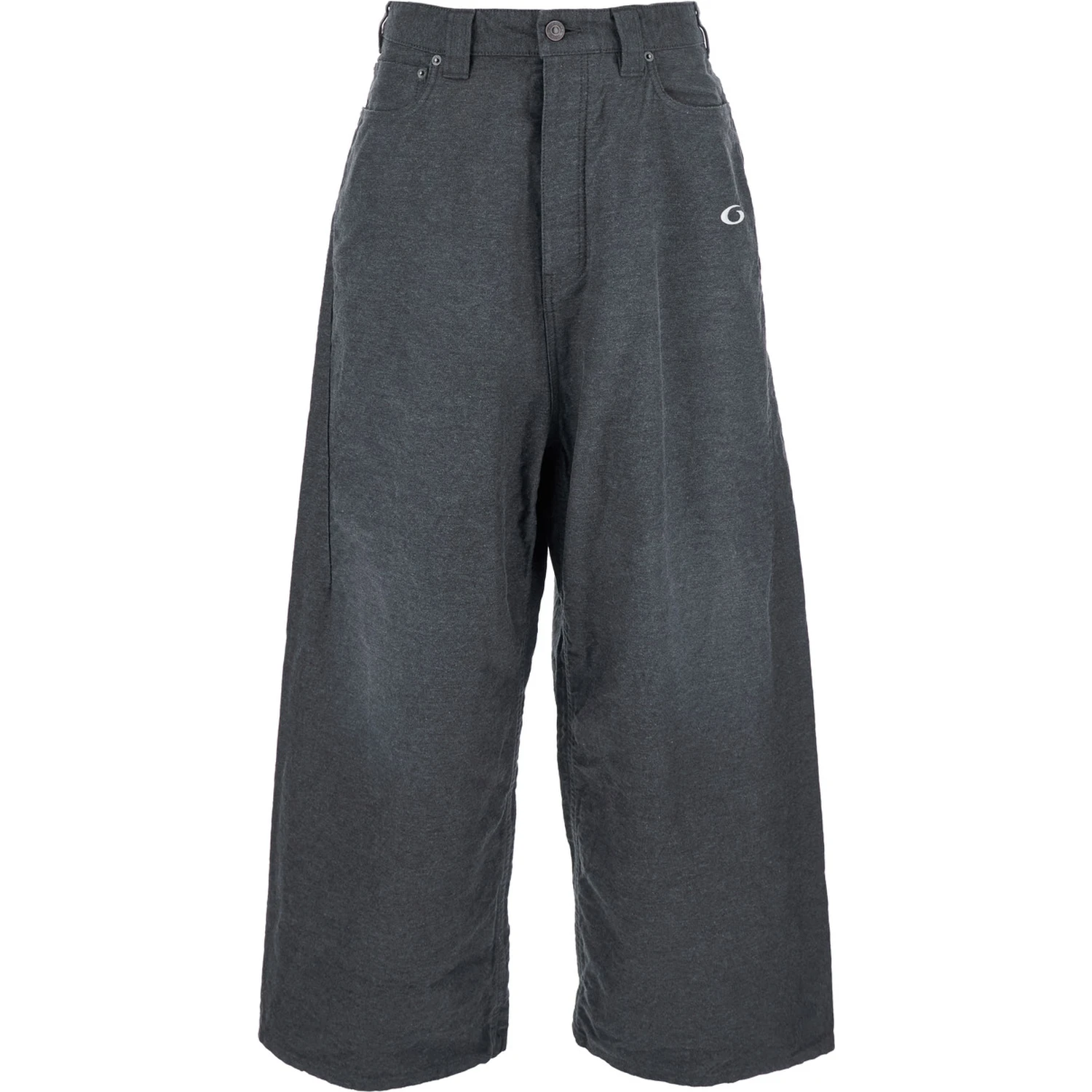 Grey Oversize Pants with Logo Detail on the Front and Logo Patch on the Rear in Cotton Man