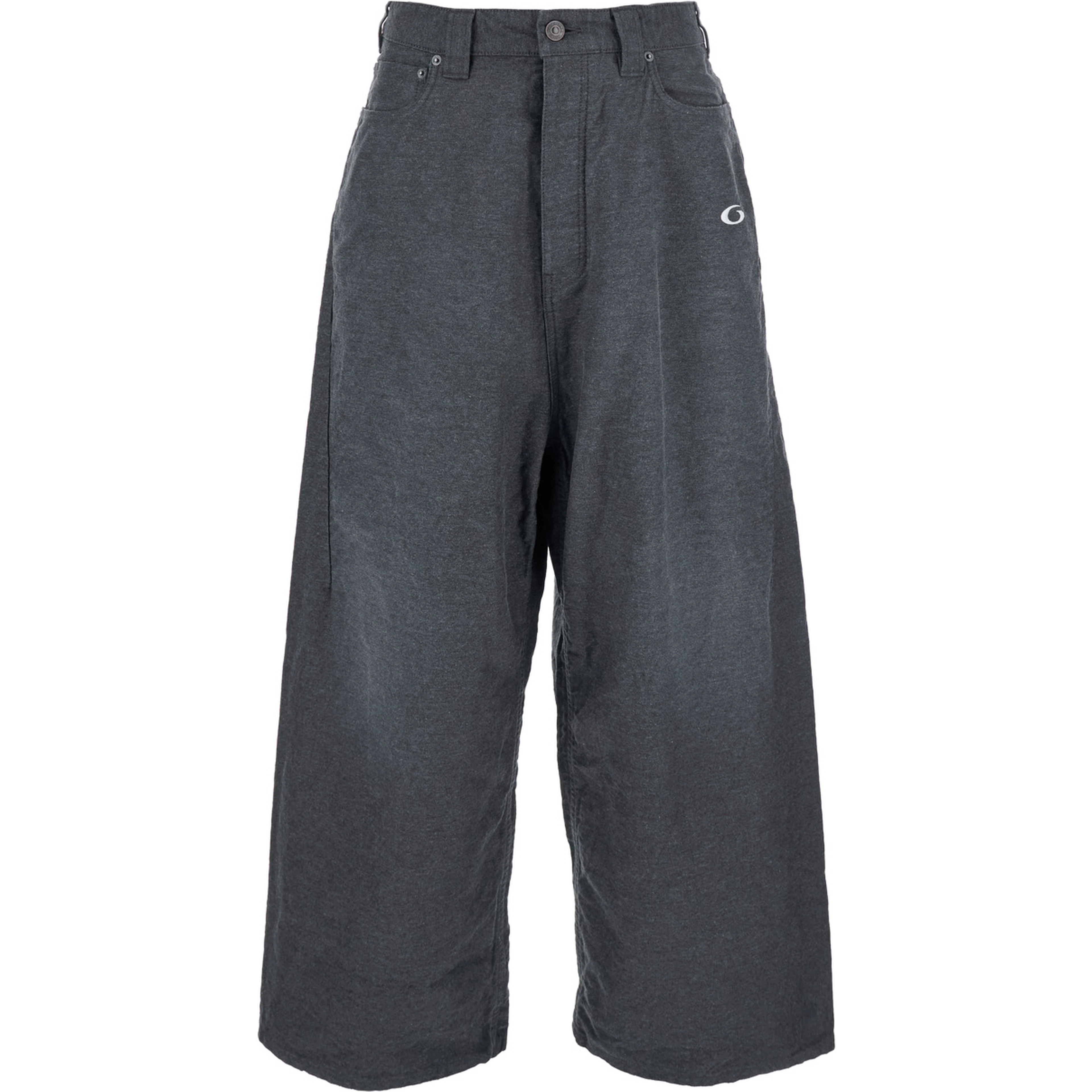 Grey Oversize Pants with Logo Detail on the Front and Logo Patch on the Rear in Cotton Man