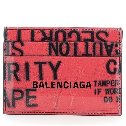 Red Card Holder with Maxi Lettering in Leather Man