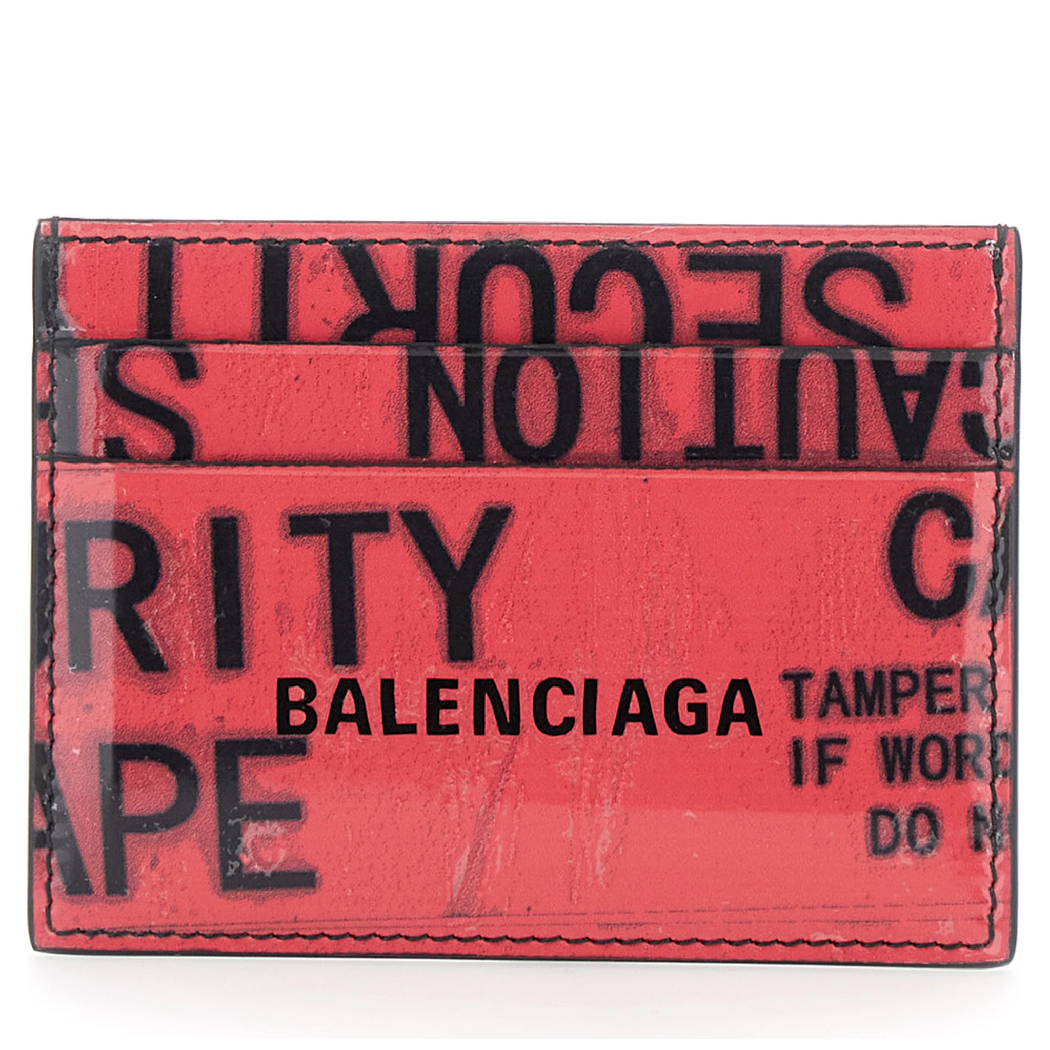 Red Card Holder with Maxi Lettering in Leather Man