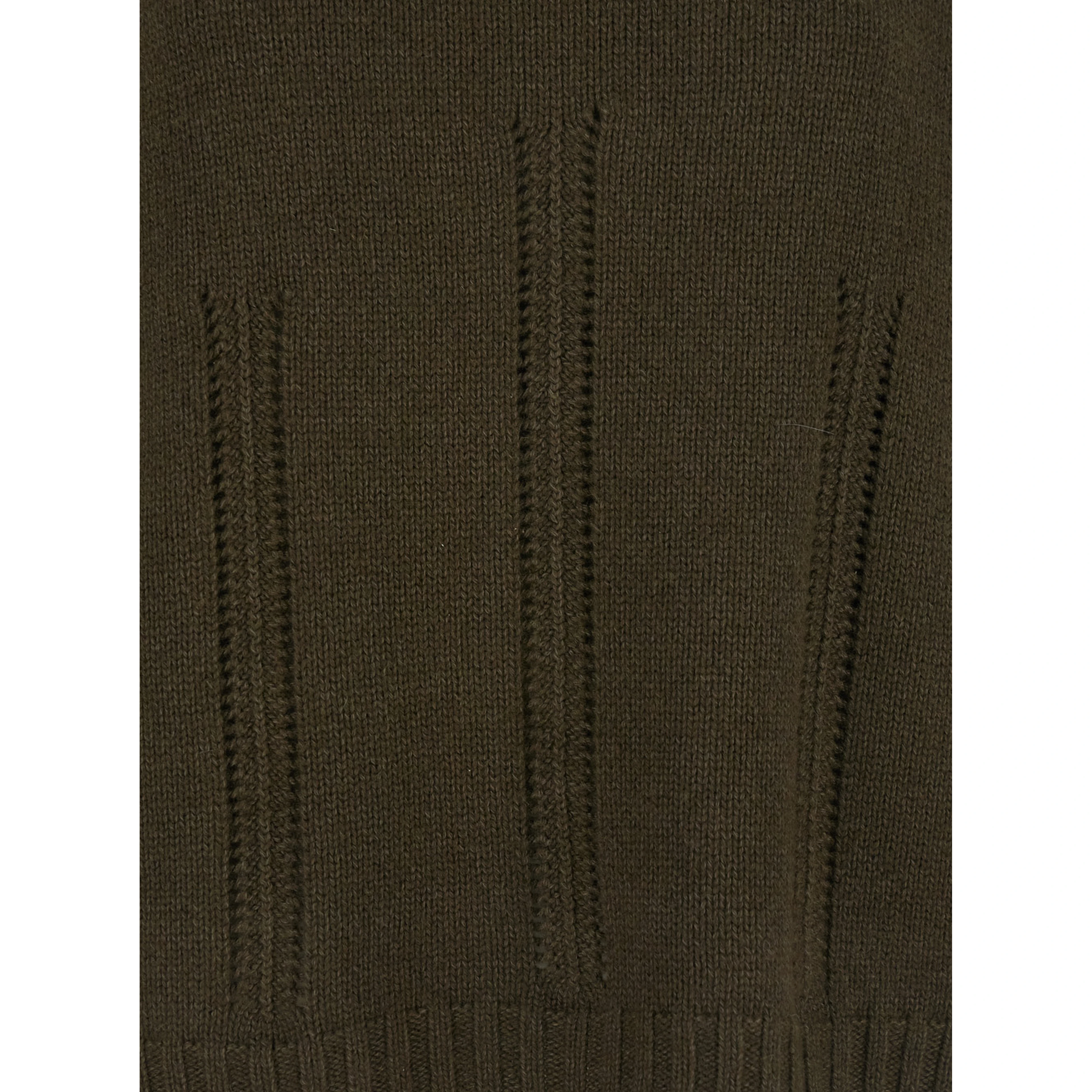 Brown Sweater with Mock Neck and Dropped Shoulders in Cashmere and Cotton Blend Woman