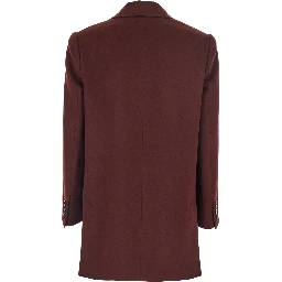 Ariccia Bordeaux Single-Breasted Jacket with Notched Revers in Wool Woman