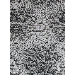 Black Bodysuit with All-Over Floral Embroidery and Semi-Sheer Design in Stretch Tech Fabric Woman