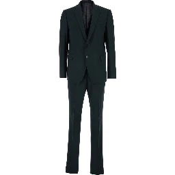 Grey Single-Breasted Suit with Notched Revers in Wool Blend Man