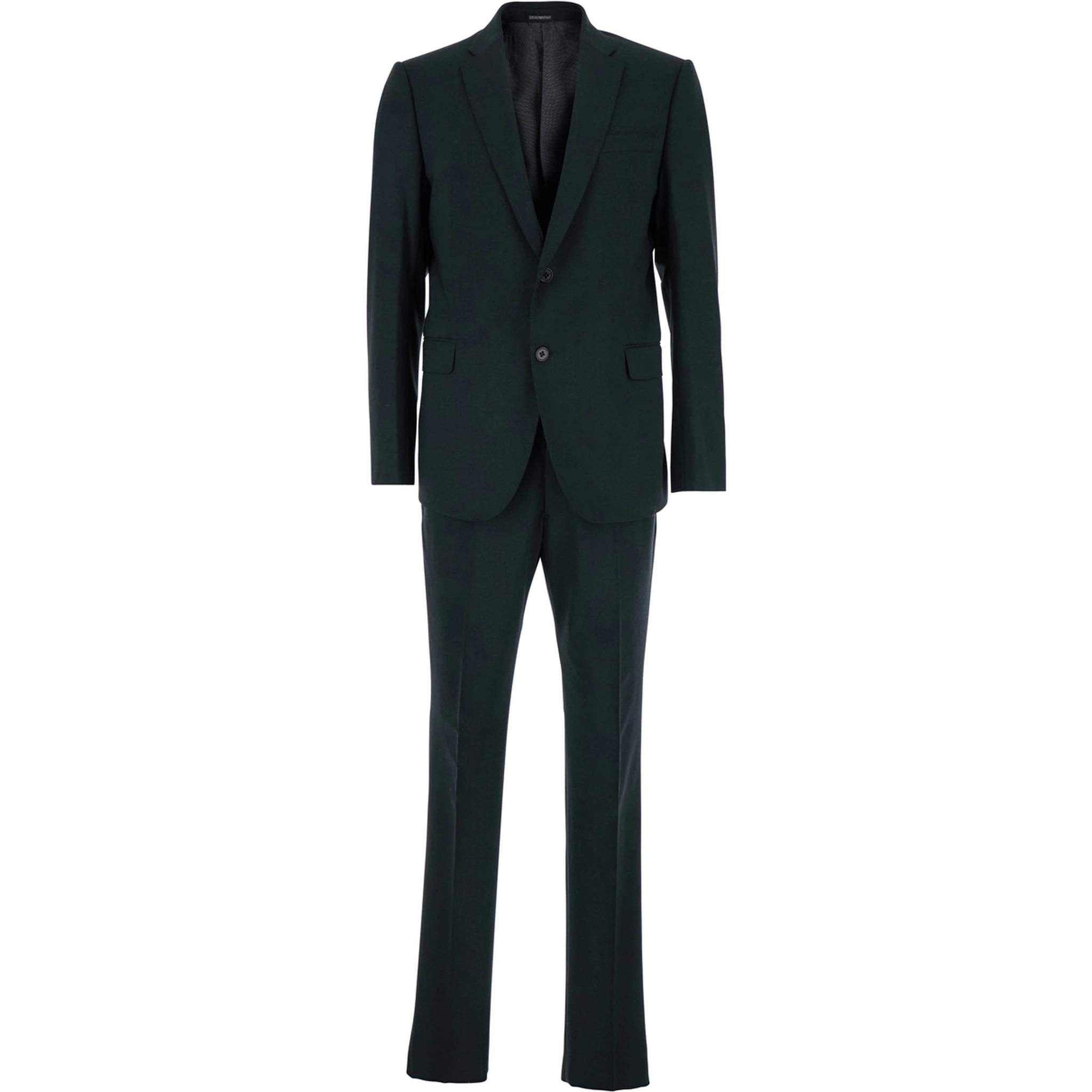 Grey Single-Breasted Suit with Notched Revers in Wool Blend Man