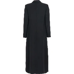 Cady Black Coat with Double-breasted Fastening in Fabric Woman