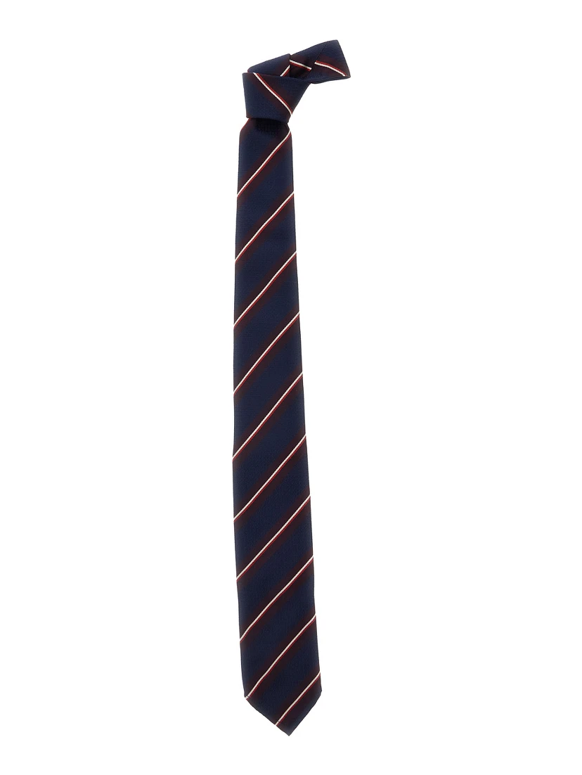 Blue Tie with All-Over Striped Motif in SIlk Man