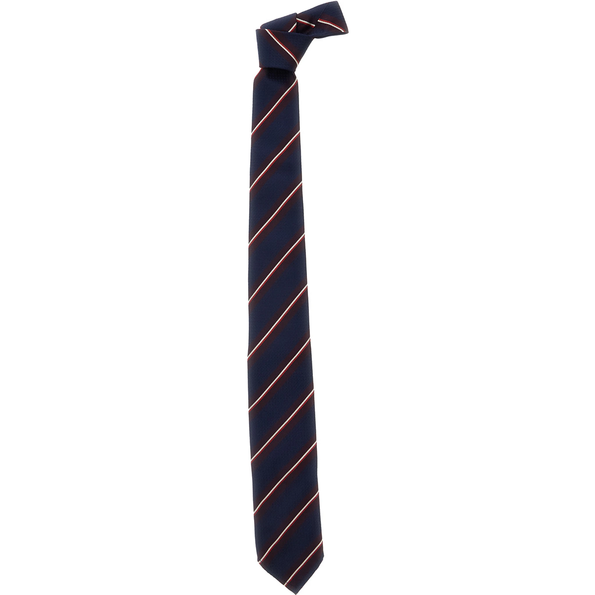 Blue Tie with All-Over Striped Motif in SIlk Man