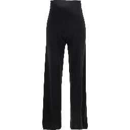 Black Pants with Drawstring Waist in Cashmere Woman
