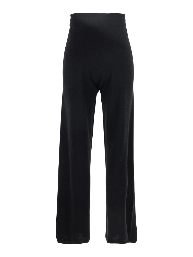 Black Pants with Drawstring Waist in Cashmere Woman alternative