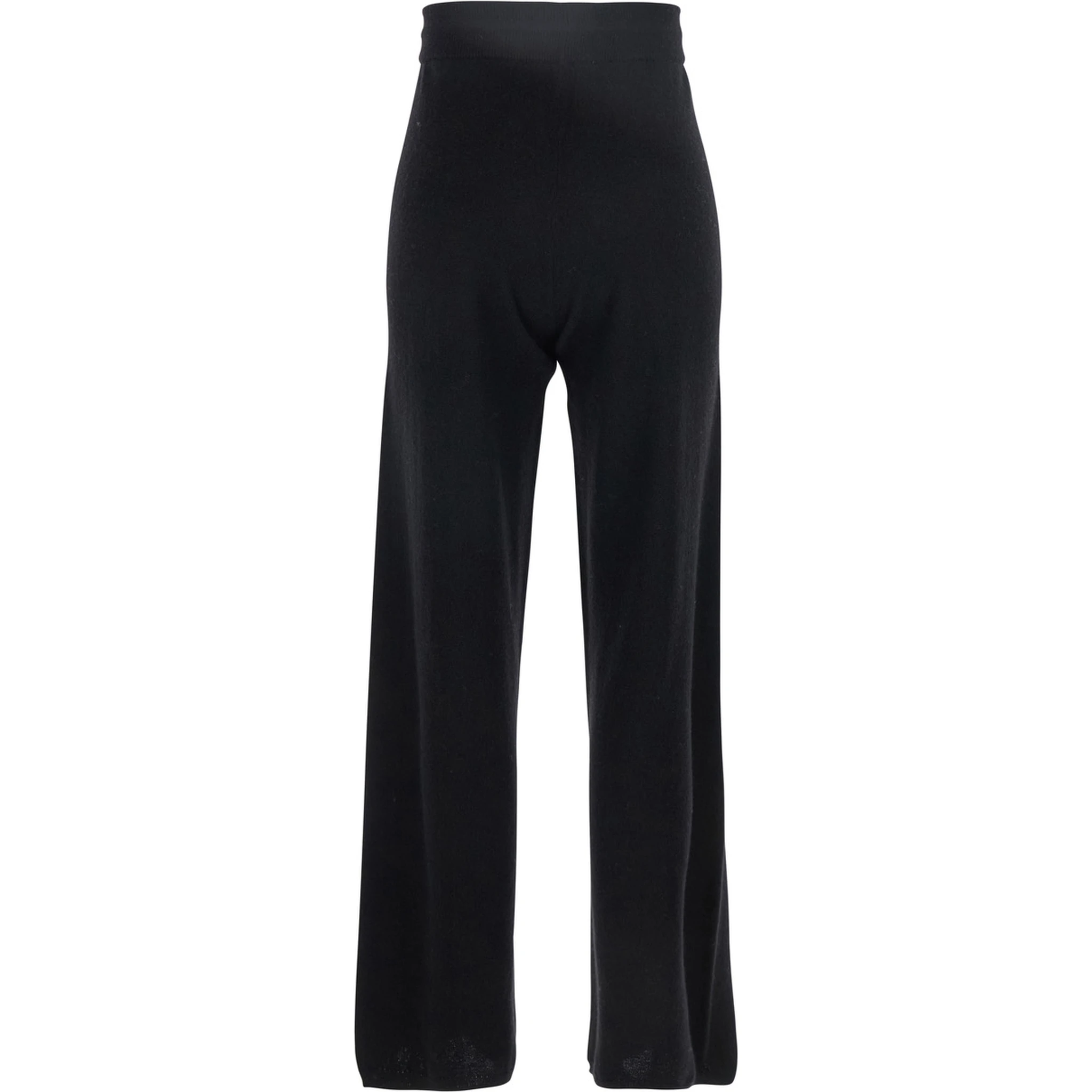 Black Pants with Drawstring Waist in Cashmere Woman