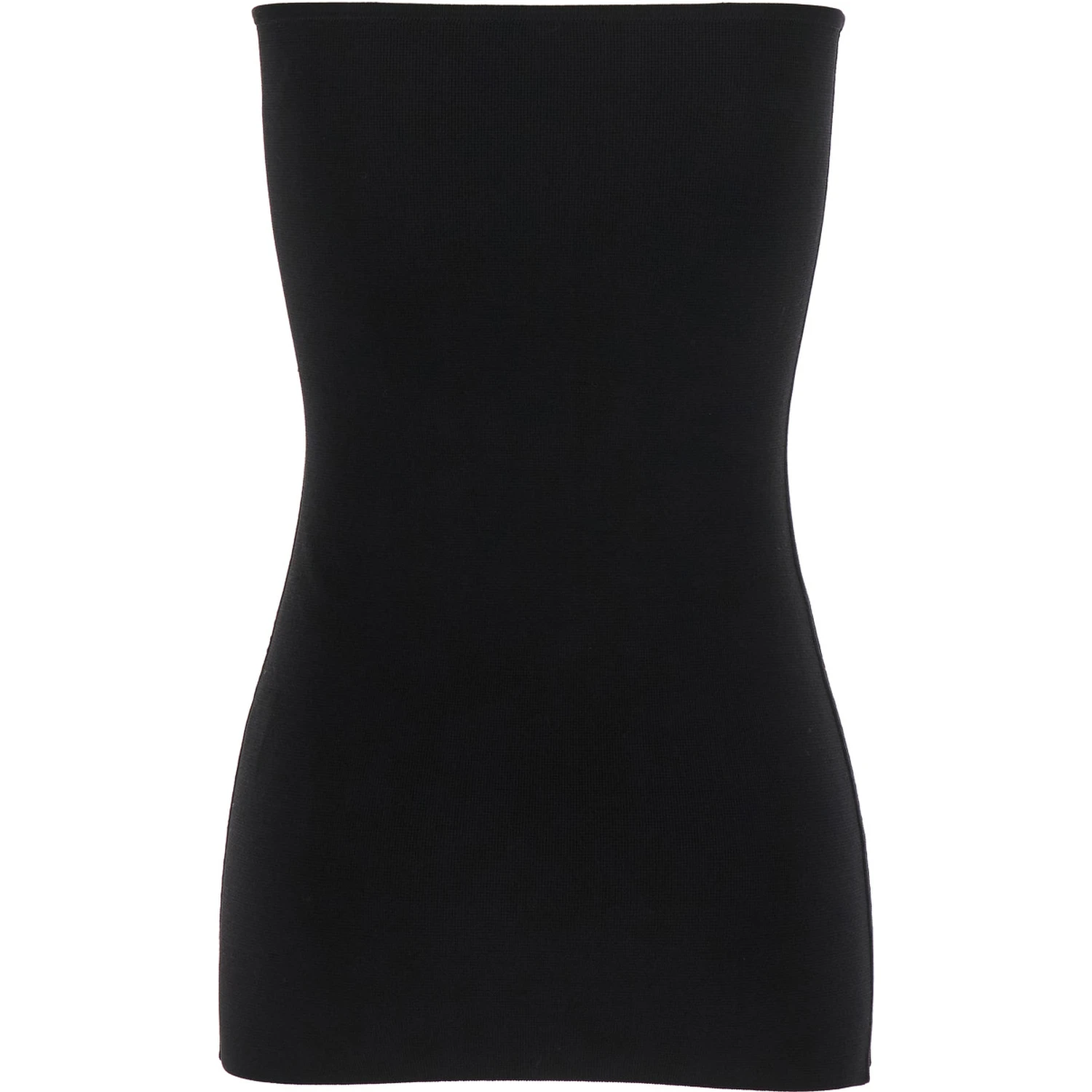 Black Sleeveless Off-Shoulder Top in Viscose Blend Stretch Woman