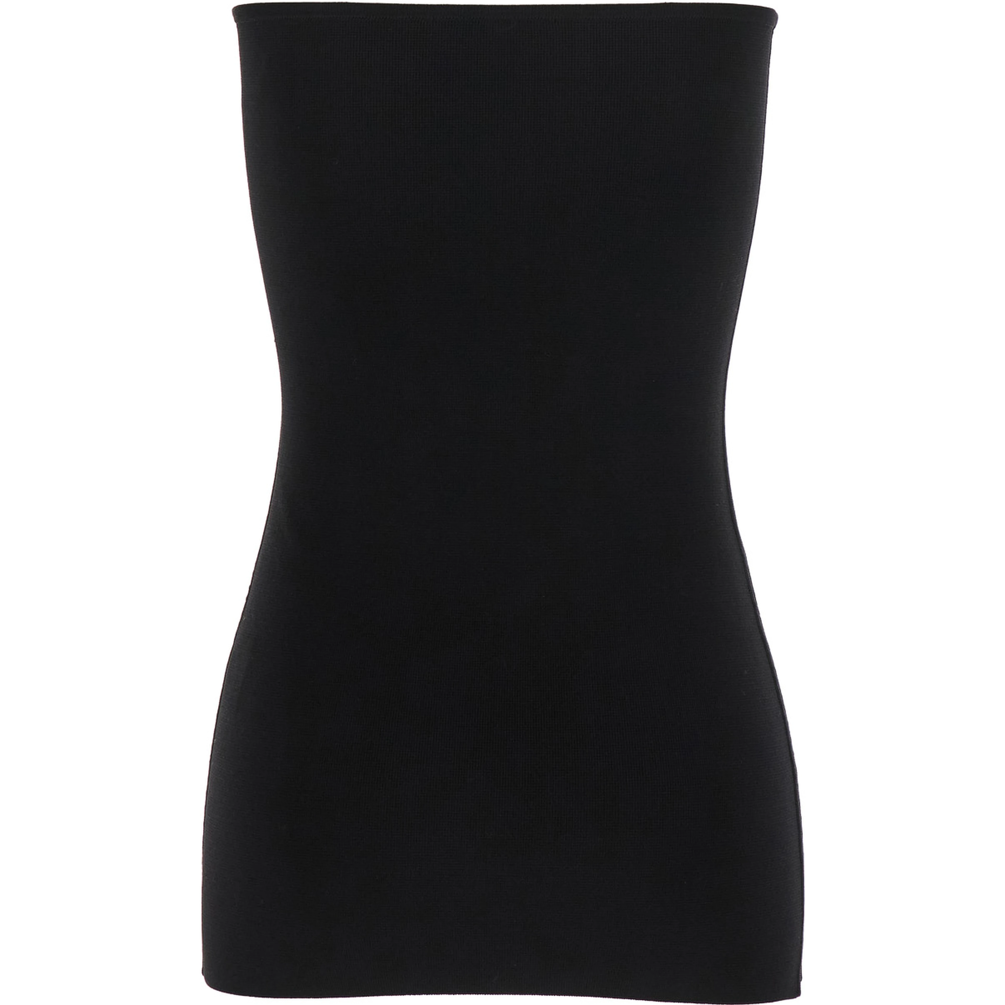 Black Sleeveless Off-Shoulder Top in Viscose Blend Stretch Woman