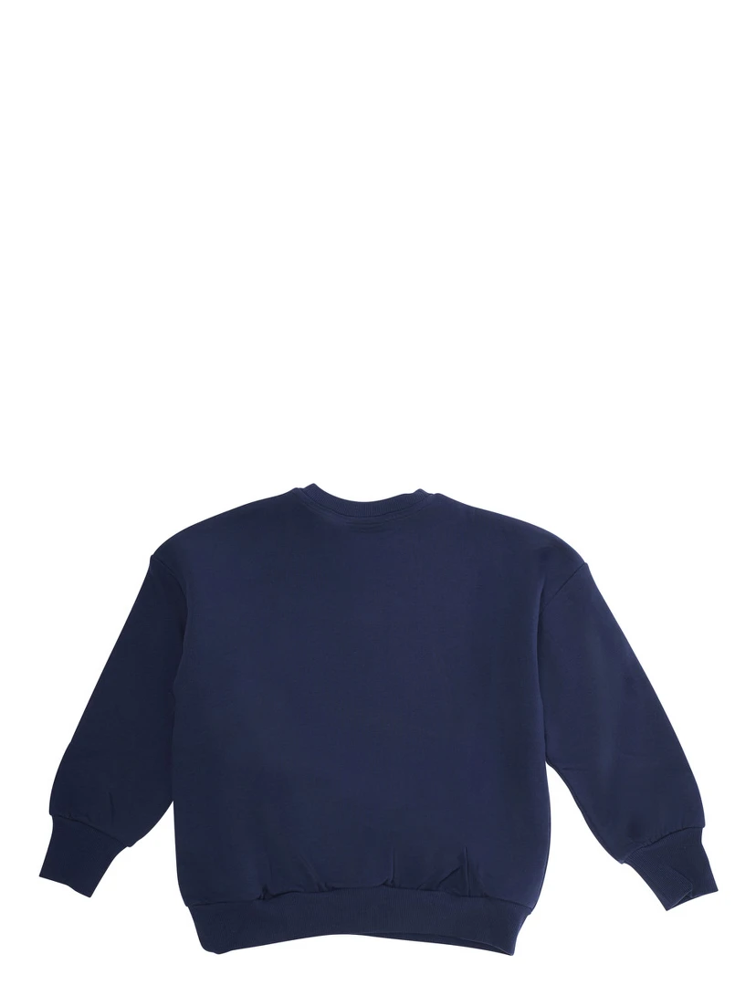 Blue Sweatshirt with Dino Patch on the Front in Cotton Boy