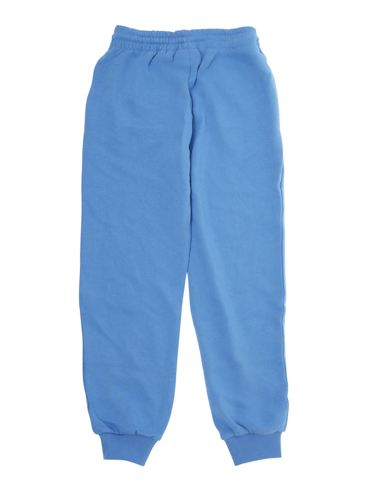 Light Blue Trousers with Elastic Waist and Front Embroidery in Cotton Boy alternative