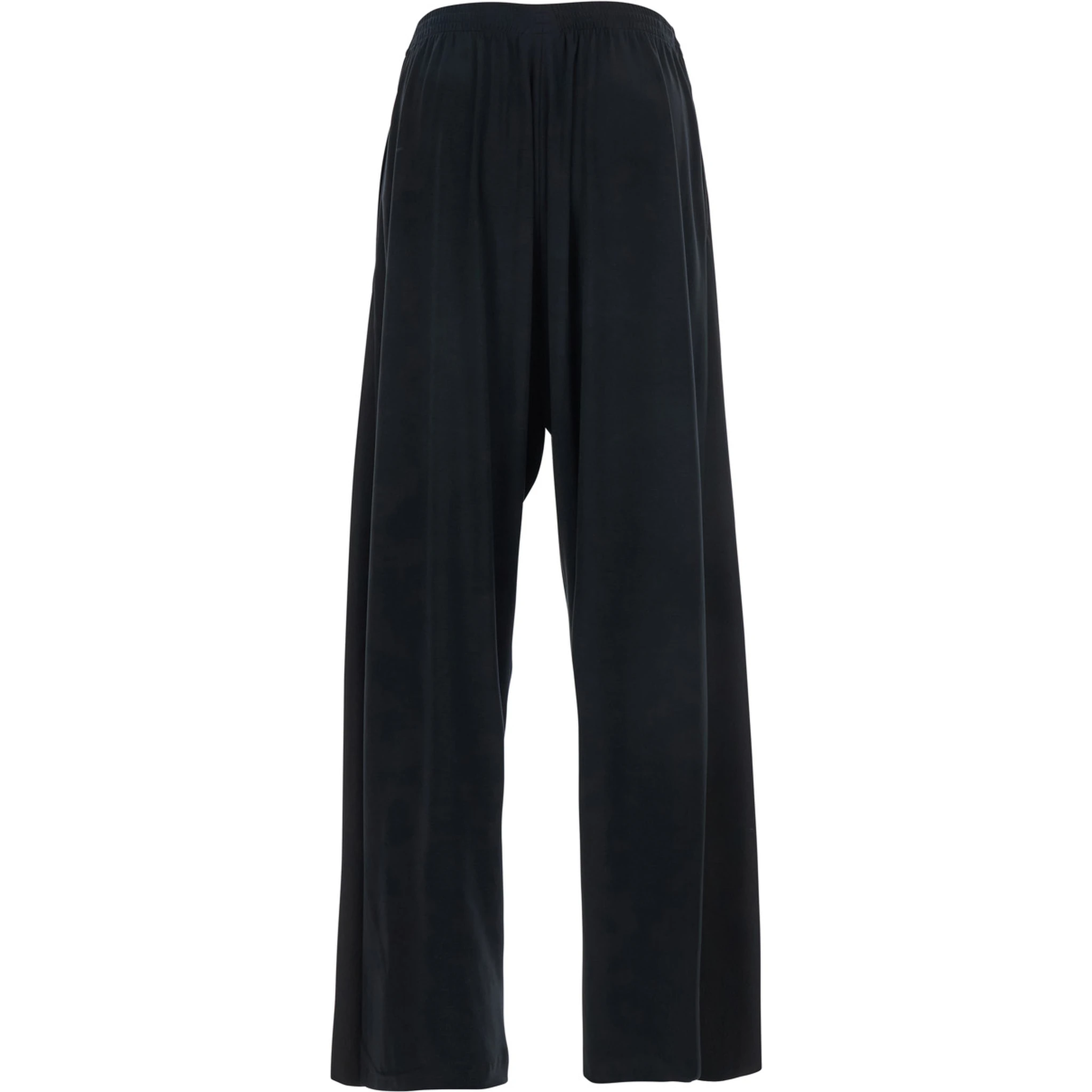 بنطال أسود رجالي من الصوف بخصر مطاطي