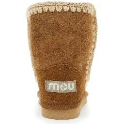 Eskino Beige Ankle Boots in Patent Suede Girl