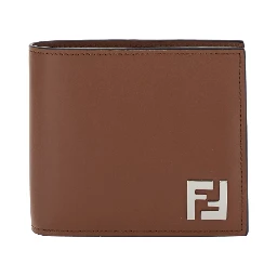 Brown Bi-Fold Wallet with FF Plaque on the Front in Leather Man