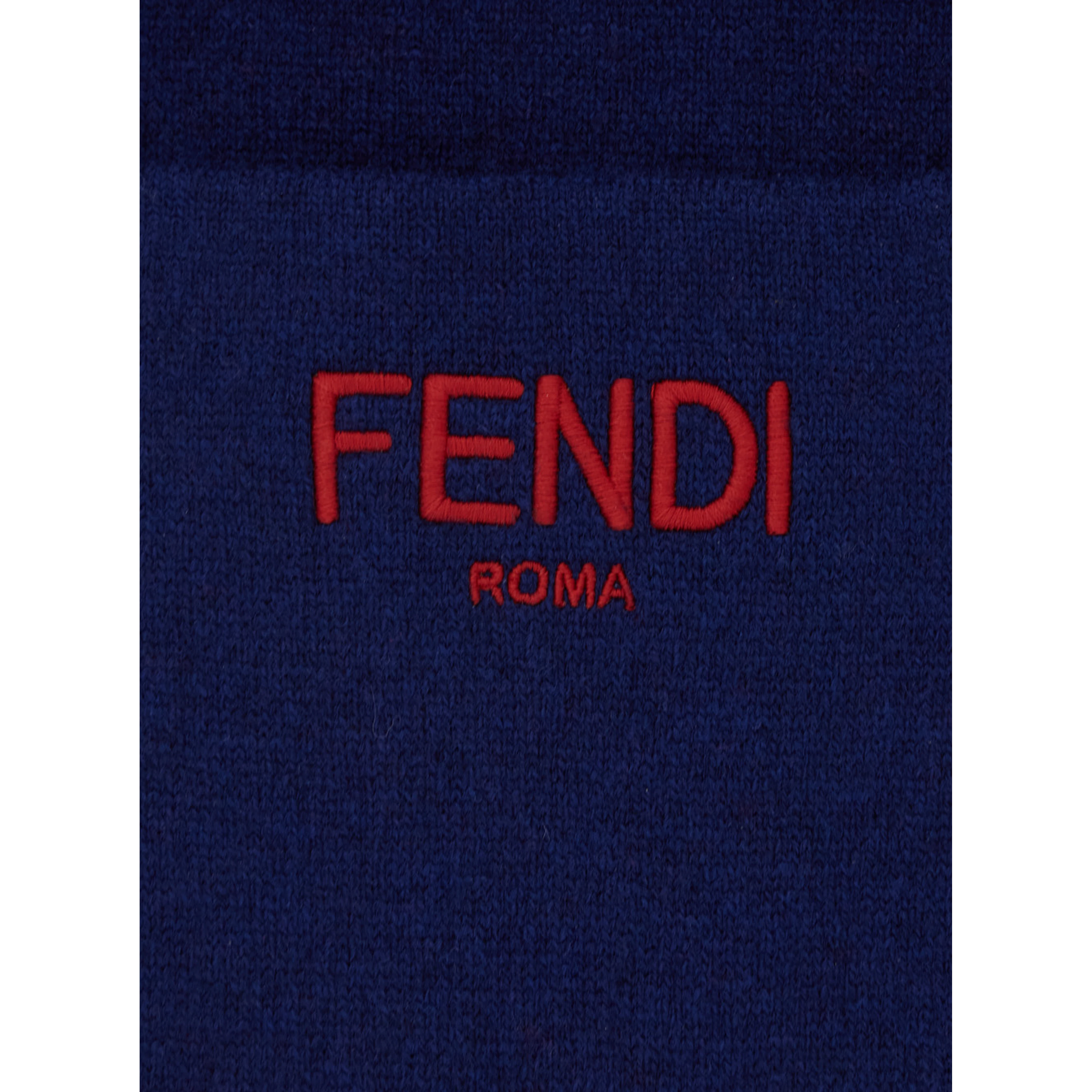 Blue Wraparound Scarf with Logo Patch on the Front in Wool and Cashmere Boy