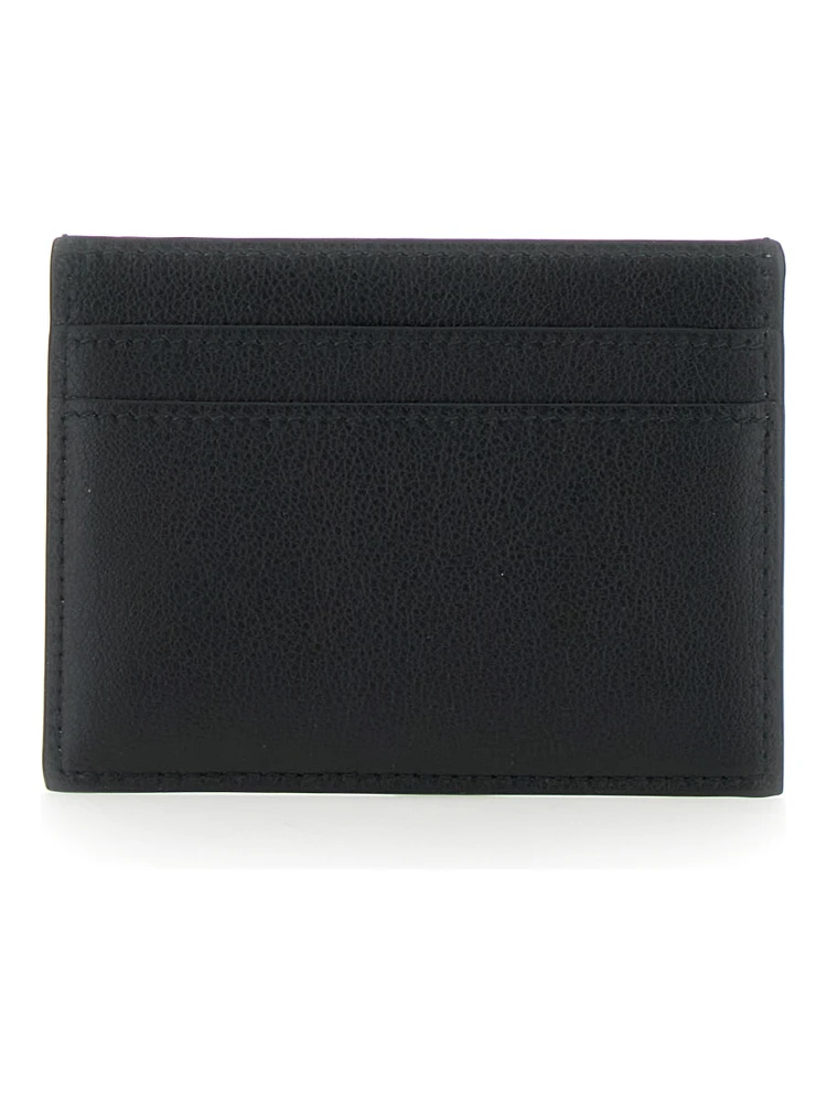 Monaco Black Card Holder with Logo Plaque on the Front in Leather Man alternative