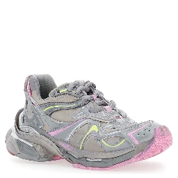 Runner 2 Beige Sneaker with Embossed Logo in Mesh and Nylon Woman